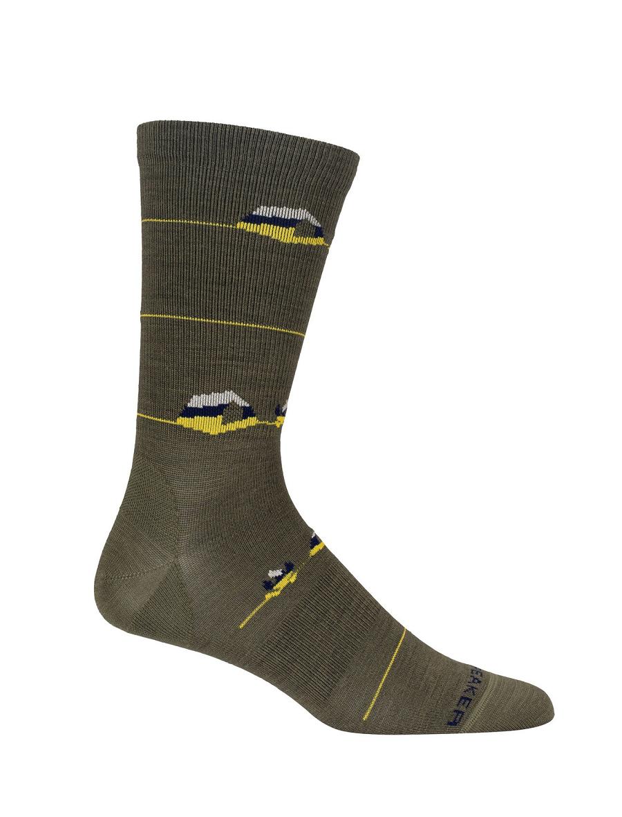 Loden / Royal Navy Icebreaker Merino Lifestyle Ultralight Crew Backcountry Camp Men's Socks | AU 1008CTVE